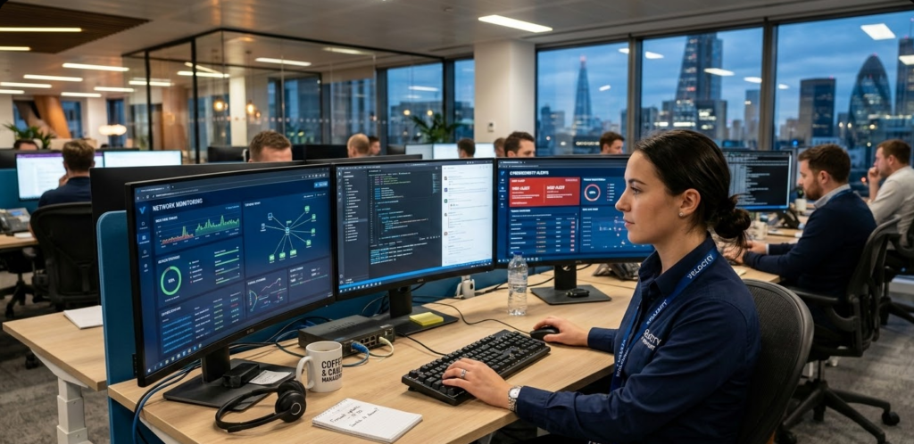 Business dashboard showing IT support pricing and infrastructure monitoring systems